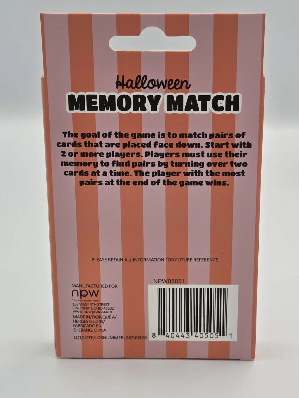 Halloween Memory Match Cards Game Nwt